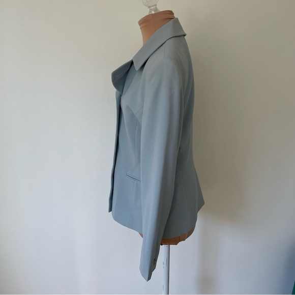 Ralph Lauren Collection Wool Baby Blue Double Breasted Faux Cuff Blazer Size 6 - Picture 5 of 11